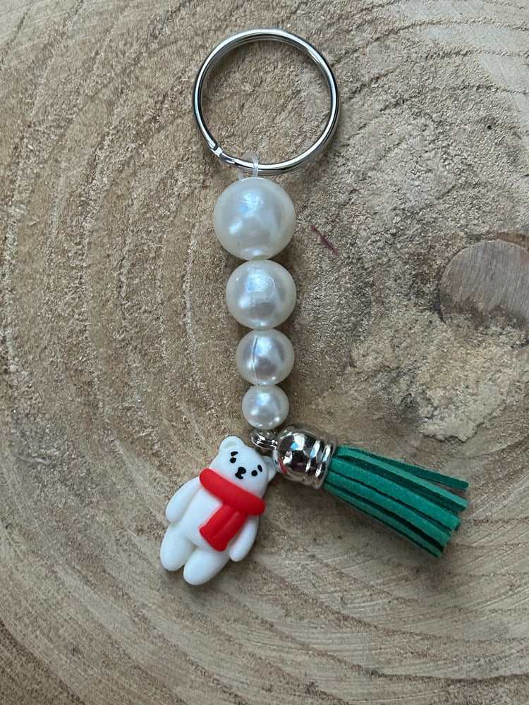Image of Christmas bear keychain 