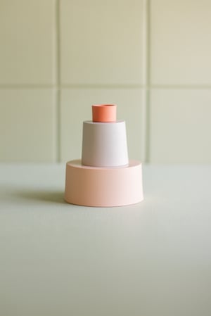 Image of candleholder salmon pink-lilac-paprika