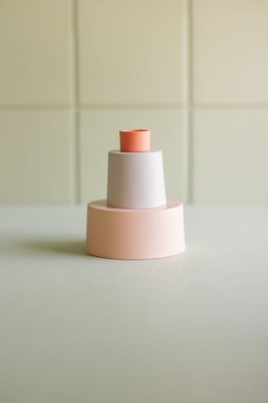 Image of candleholder salmon pink-lilac-paprika
