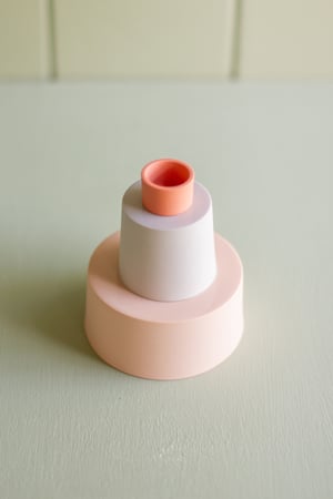 Image of candleholder salmon pink-lilac-paprika