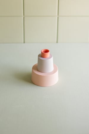 Image of candleholder salmon pink-lilac-paprika