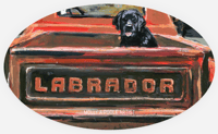 New!  CAR DECAL BLACK LAB  IN TRUCK