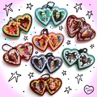 Image 1 of horror heart locket acrylic keychains series 3