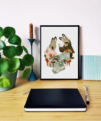 Image 2 of GICLÉE PRINT Just Rabbit Friends