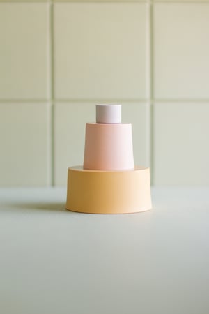 Image of candleholder ochre-salmon pink-lilac