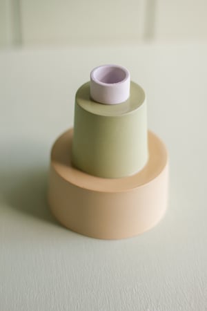 Image of candleholder sand-green-lilac 