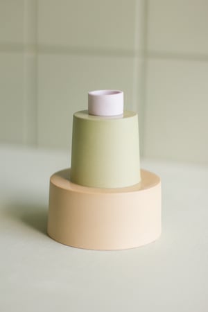 Image of candleholder sand-green-lilac 