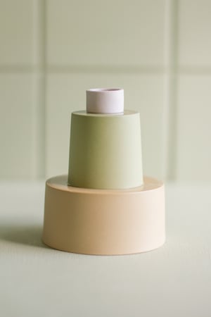 Image of candleholder sand-green-lilac 