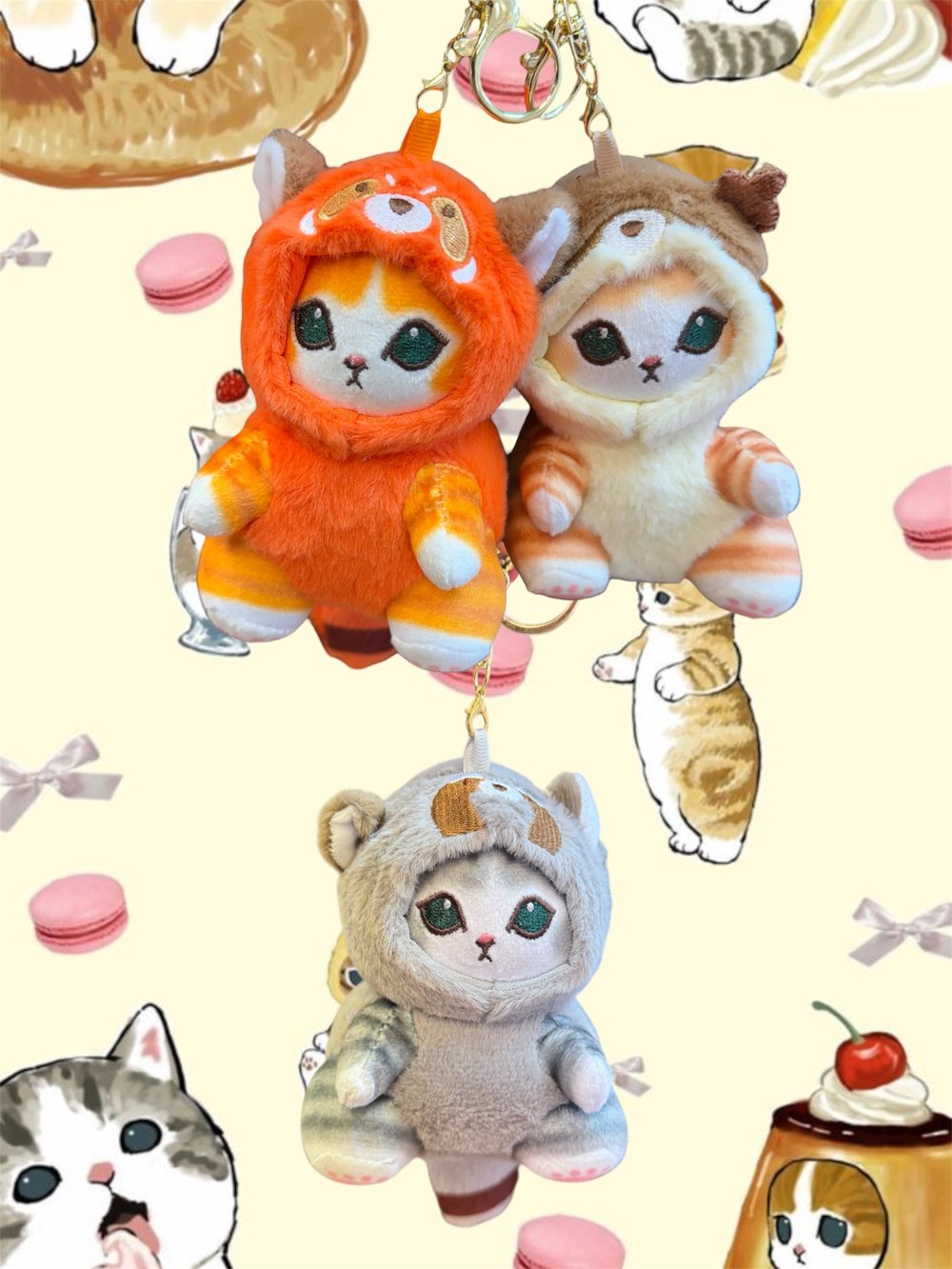 Image of Mofusand Plush Keyring 🐱🐼