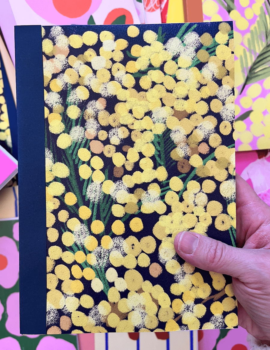 Image of CARNET MIMOSA BLEU MARINE