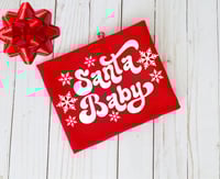 Image 2 of Santa Baby Red Christmas Holiday Boho Fringe Top Girl’s Shirt