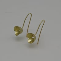Image 2 of cherry blossom drop gold earrings