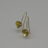 Image 3 of cherry blossom drop gold earrings