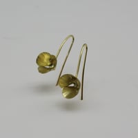 Image 1 of cherry blossom drop gold earrings