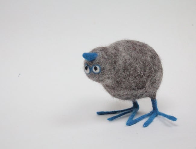 Scully, felt quirky bird sculpture