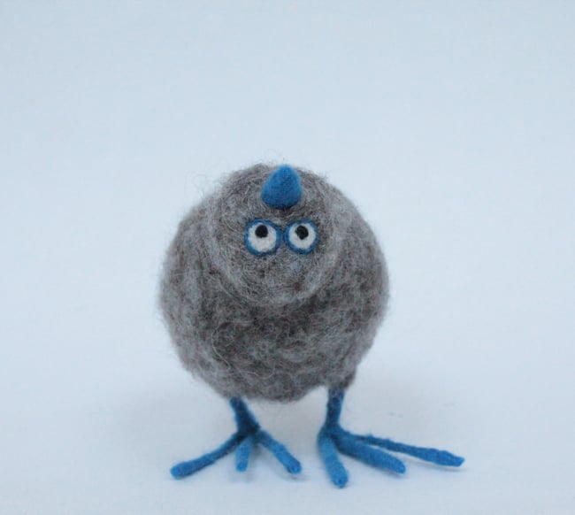 Scully, felt quirky bird sculpture