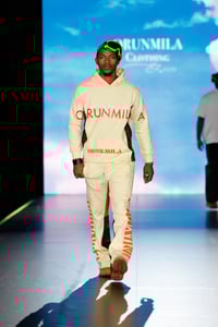 Image 3 of Orange-Cream Flare Sweatsuits