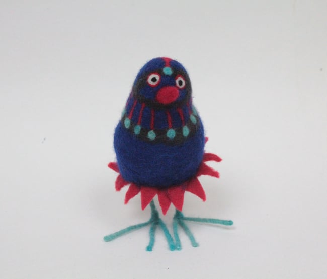 Blair, quirky felt bird sculpture