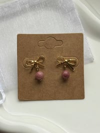 Image 2 of Rhodonite Bow Studs