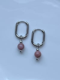 Rhodonite Stainless Steel Oval Huggies