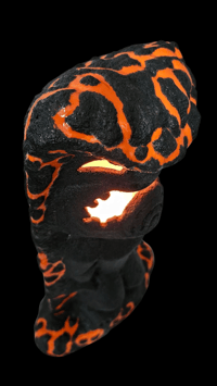 Image 4 of Tiki Classics Large 12" Ceramic Ku Tiki Lamp ORANGE LAVA