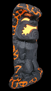 Image 1 of Tiki Classics Large 12" Ceramic Ku Tiki Lamp ORANGE LAVA