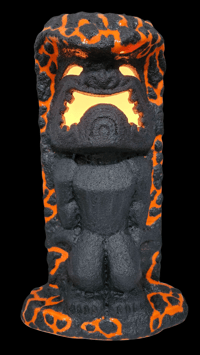 Image 2 of Tiki Classics Large 12" Ceramic Ku Tiki Lamp ORANGE LAVA