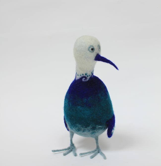 Stormie, felt quirky bird sculpture