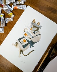 Image 4 of Club Sushi Original Gouache Painting