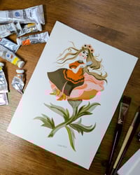 Image 1 of Flower Princess Gouache Painting
