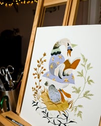 Image 1 of Goose Mother Princess Gouache Painting