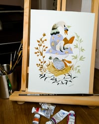 Image 3 of Goose Mother Princess Gouache Painting