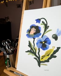 Image 2 of Pansy Gouache Painting
