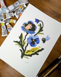 Image 3 of Pansy Gouache Painting