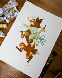 Image 1 of Fox & Goose Gouache Painting