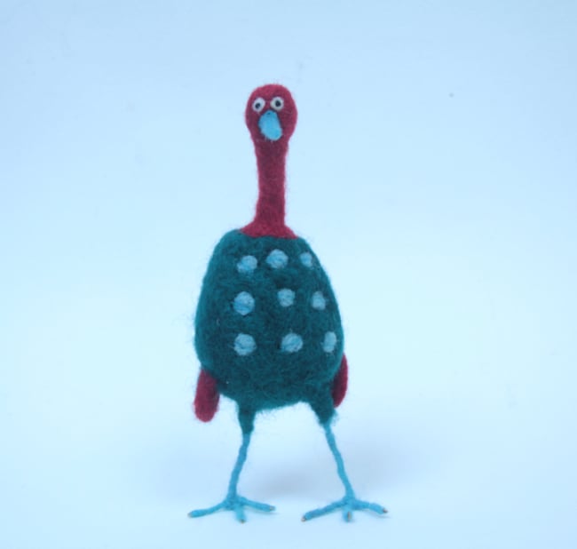 Needle felted quirky bird sculpture