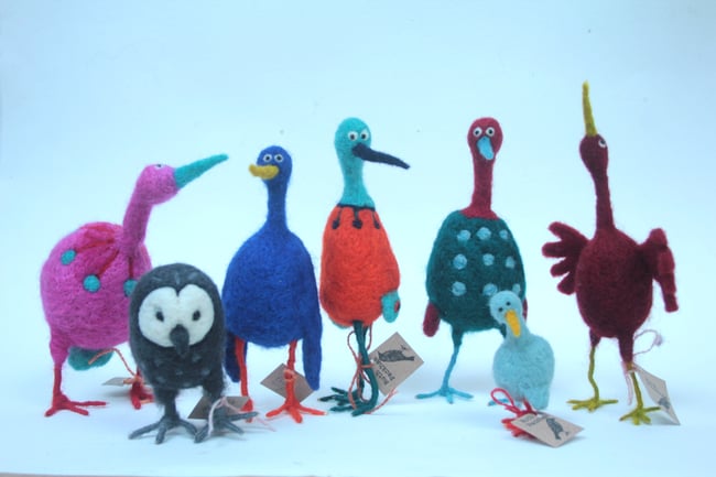 Needle felted quirky bird sculpture