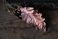 Image 4 of Vera foglia di quercia elettroformata in rame con finitura leggermente ossidata