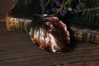 Image 3 of Vera foglia di faggio elettroformata in rame con patina autunnale 2