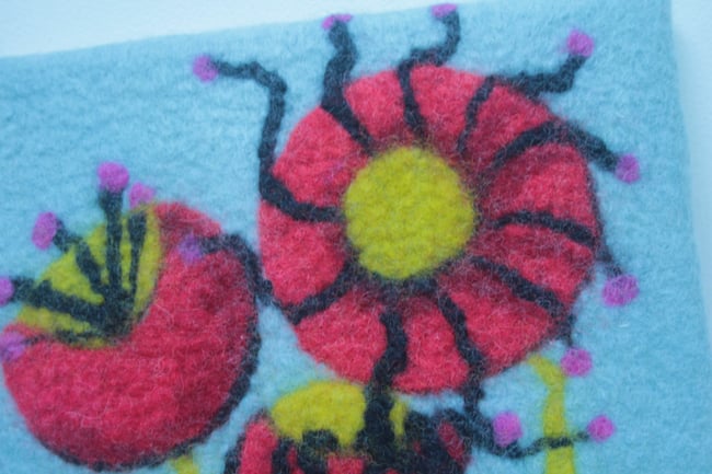 Flowers, felted picture