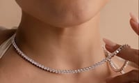 Image 1 of Lab diamond tennis necklace