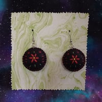 Image 1 of Semi-mystical red flower earrings 