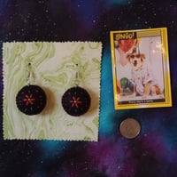 Image 3 of Semi-mystical red flower earrings 