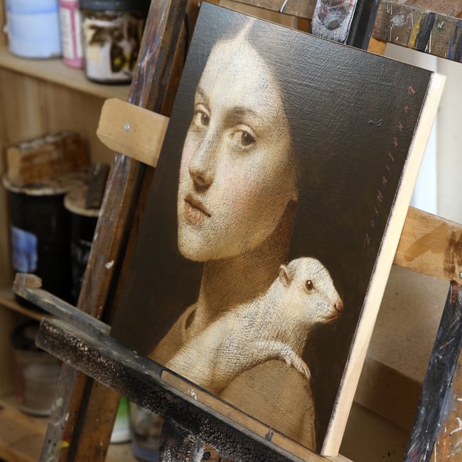 Woman With Her Pet VI