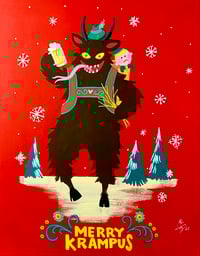 Image 2 of Merry Krampus - Original Painting 