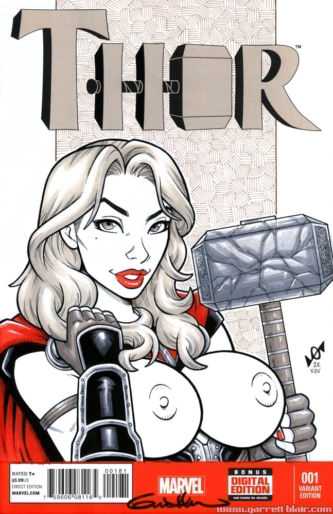 Naughty Thor Jane Foster bust Quick Sketch Cover