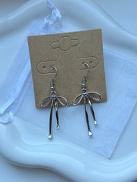 Image 3 of Rhodium Hanging Bow Hooks