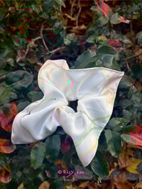 Image 5 of Neon Echoes-High-quality Satin Printed Scrunchie
