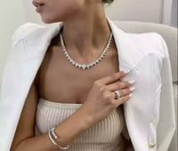 Image 3 of Icon Pear and Marquise Lab Diamond Necklace 