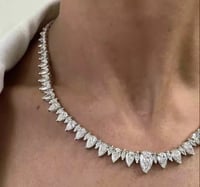 Image 4 of Icon Pear and Marquise Lab Diamond Necklace 